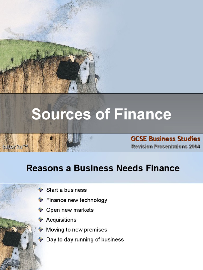 Sources of Finance: GCSE Business Studies | PDF | Loans | Dividend
