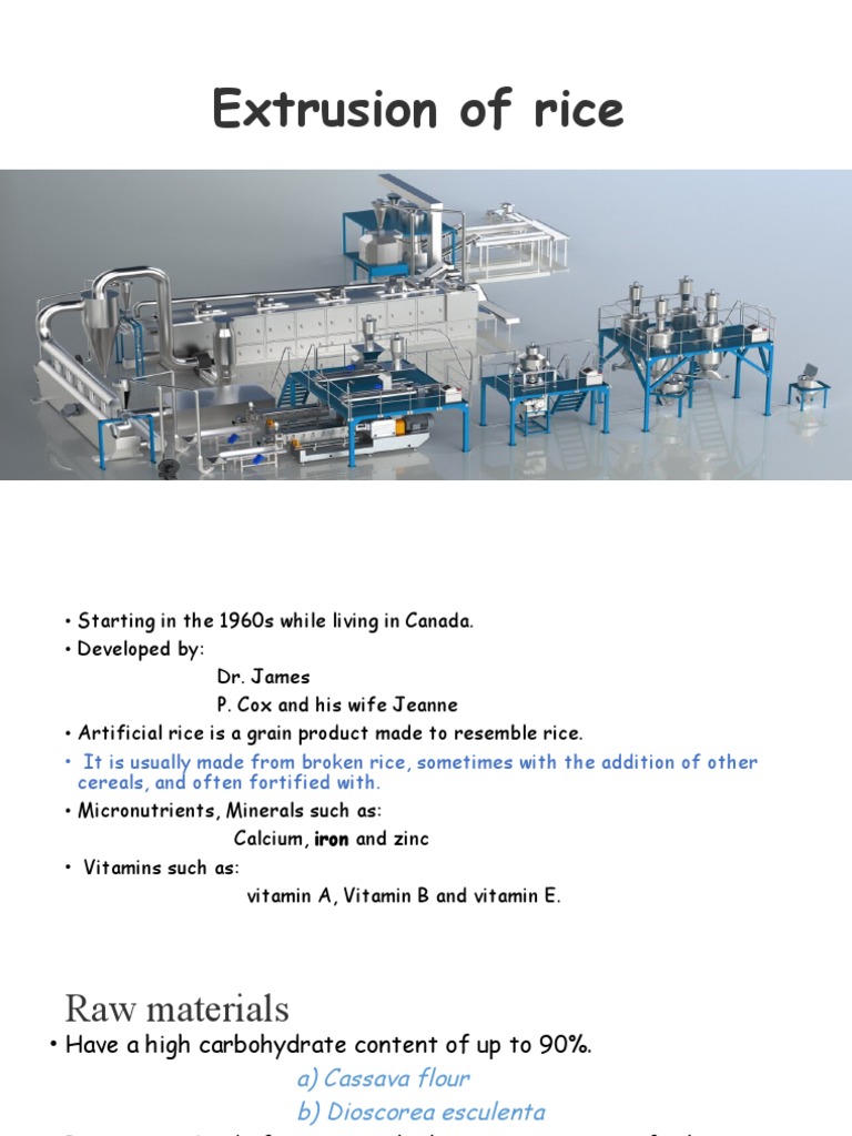 Extrusion of Rice | PDF | Rice | Cooking