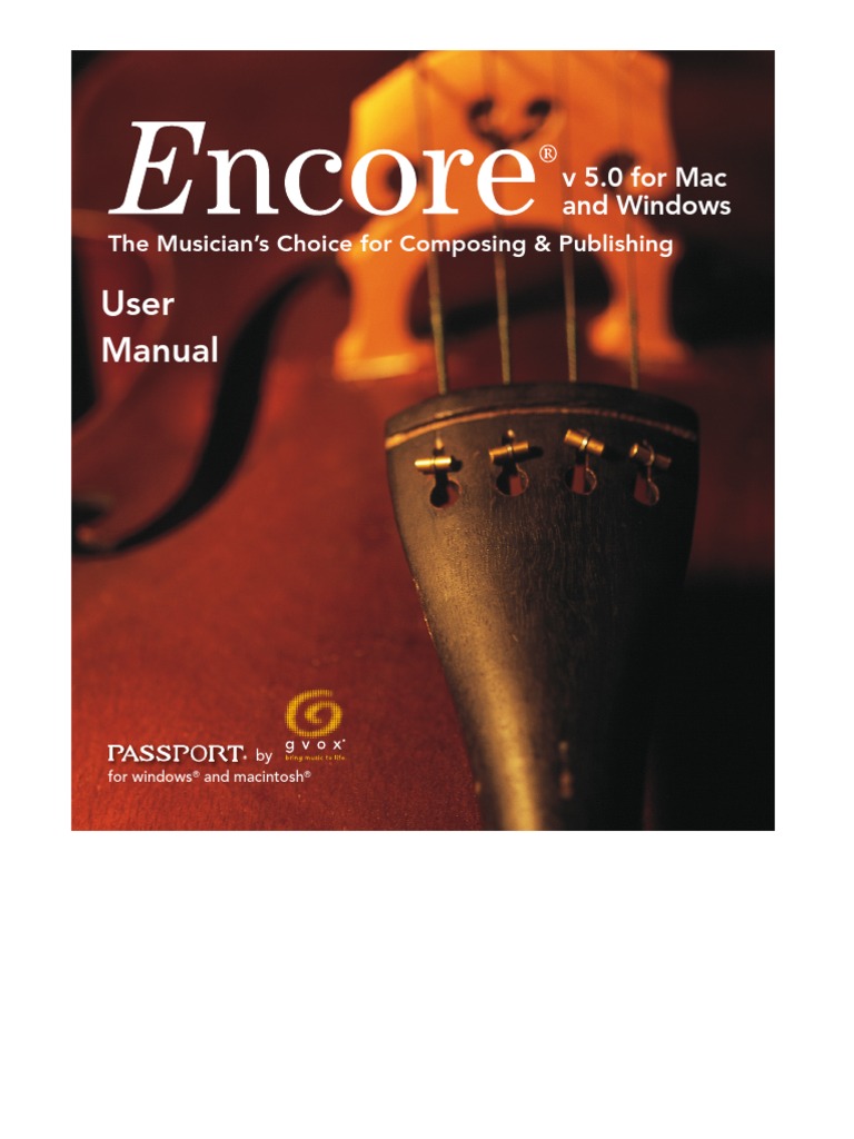 Encore 5 Manual | PDF | Musical Notation | Musical Compositions