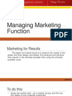 Managing Marketing Function