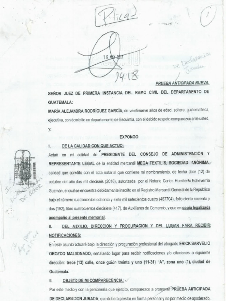 Prueba Anticipada 1165-2017-00560 Caso Civil | PDF