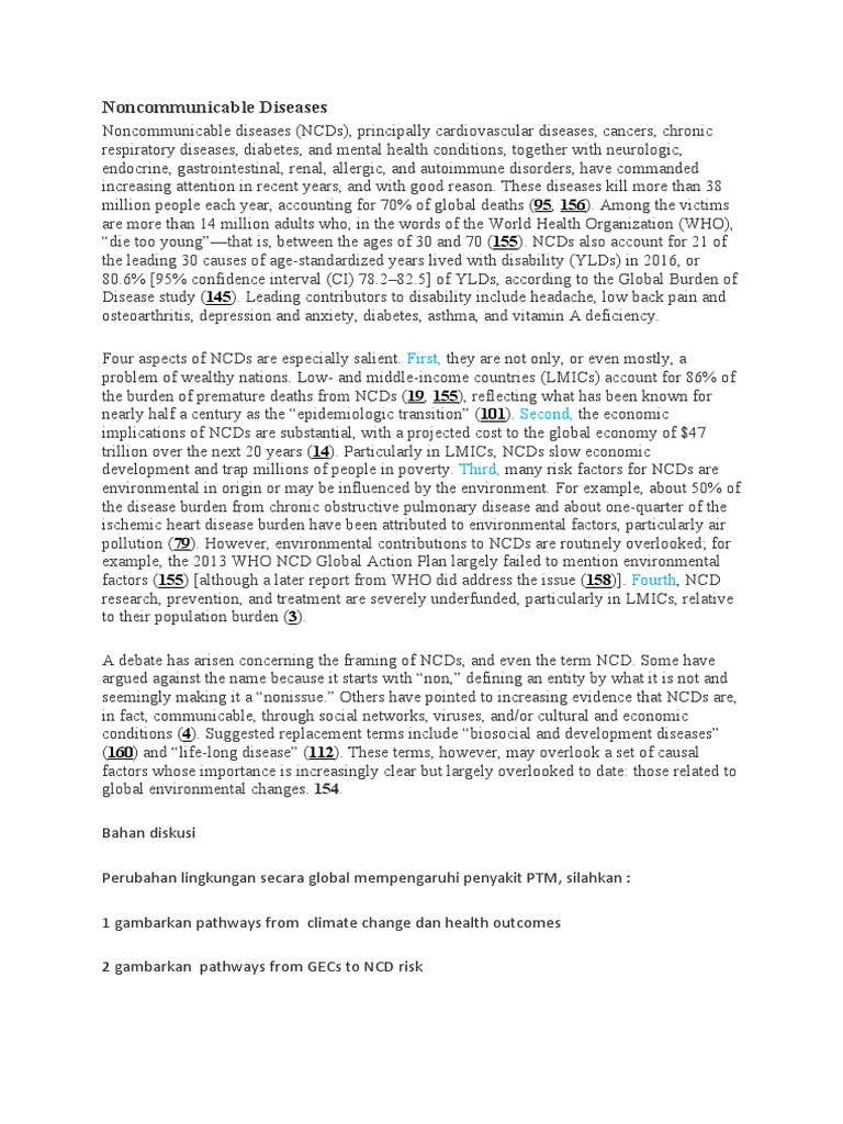 Impact of Global Change on NCDs | PDF | Non Communicable Disease ...