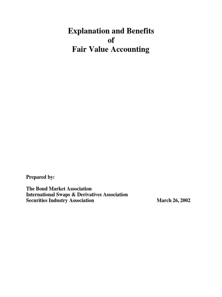 Benefits of Fair Value | PDF | Fair Value | Valuation (Finance)