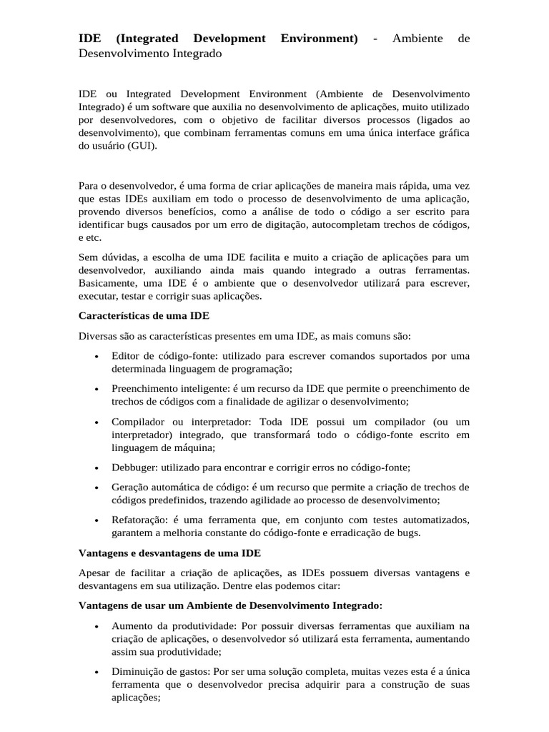 O Que É IDE (Integrated Development Environment) ? | PDF | Python ...