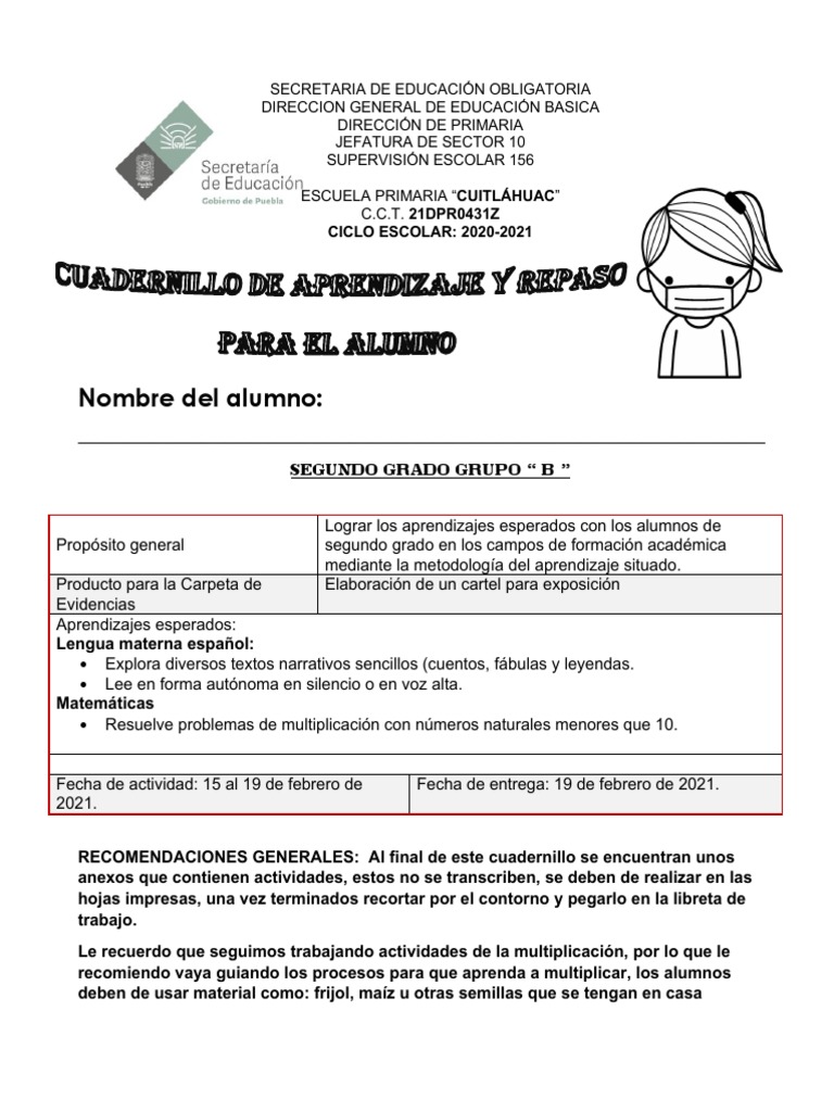 Actividades de Aprendizaje para Segundo Grado | PDF | Educación ...