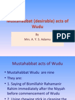 Mustahabbat Desirable) Acts of Wudu