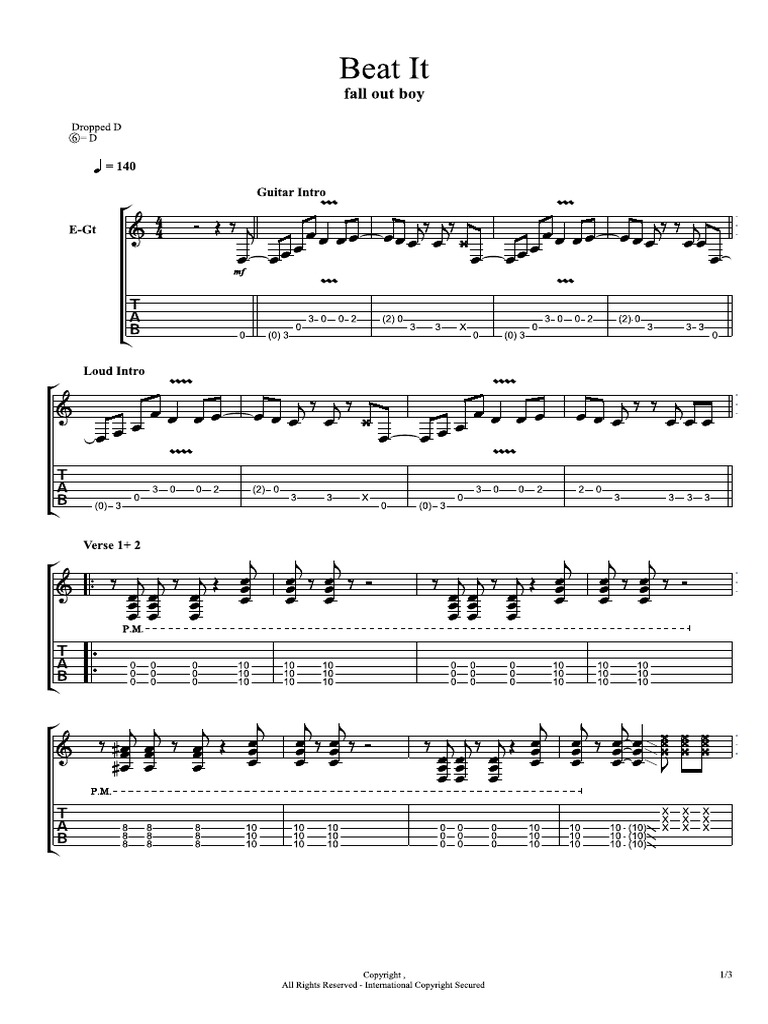 Beat It Accords Guitare – Beat It Riff Guitare – QTOY