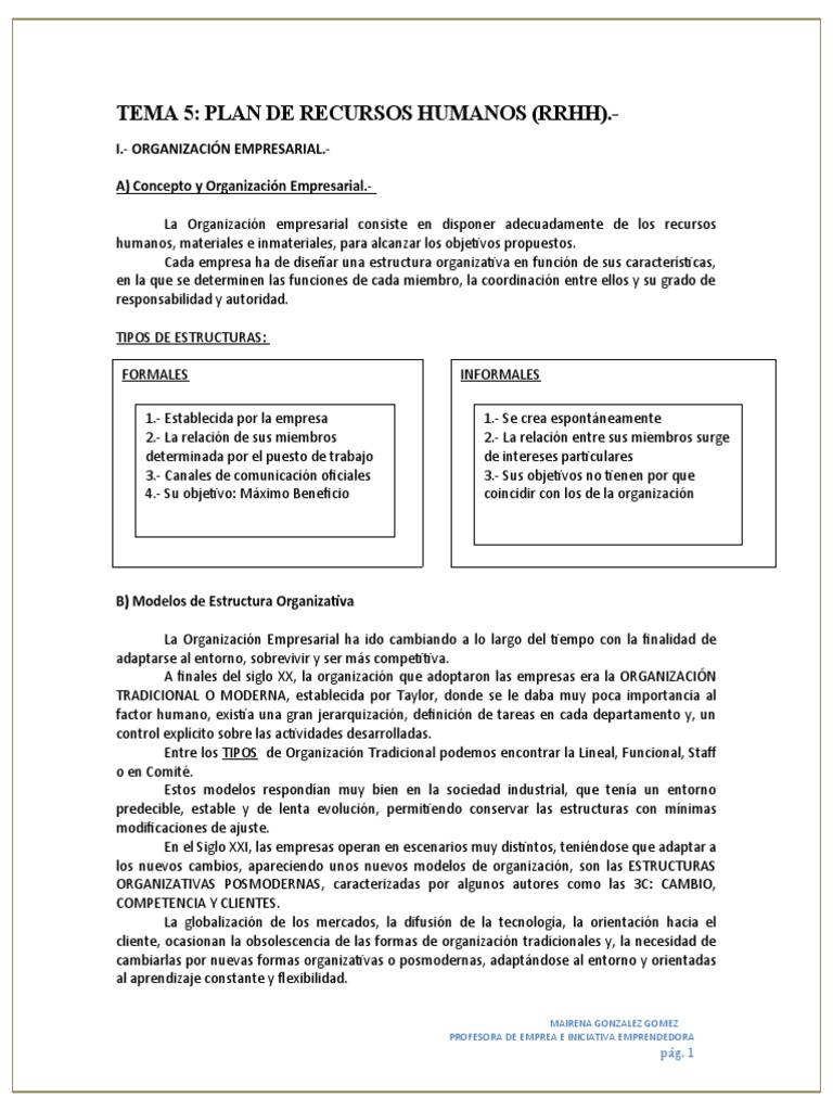 Plan de Recursos Humanos Efectivo | PDF | Gestión de recursos humanos ...