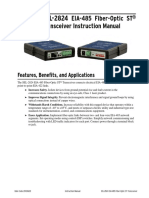 EIA-485 Fiber-Optic ST Transceiver Instruction Manual: Features, Benefits, and Applications