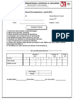 Grade 9 Urdu Pre-Board Examination, April-2021