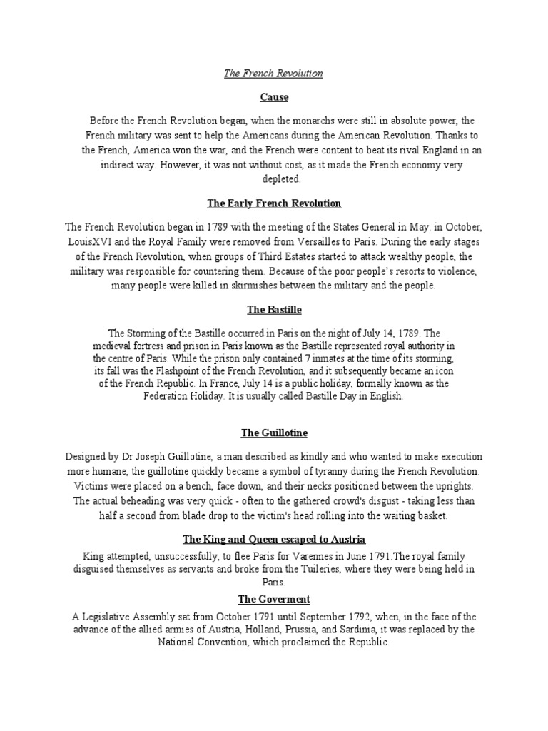 Key Events of the French Revolution | PDF | Marie Antoinette | French ...