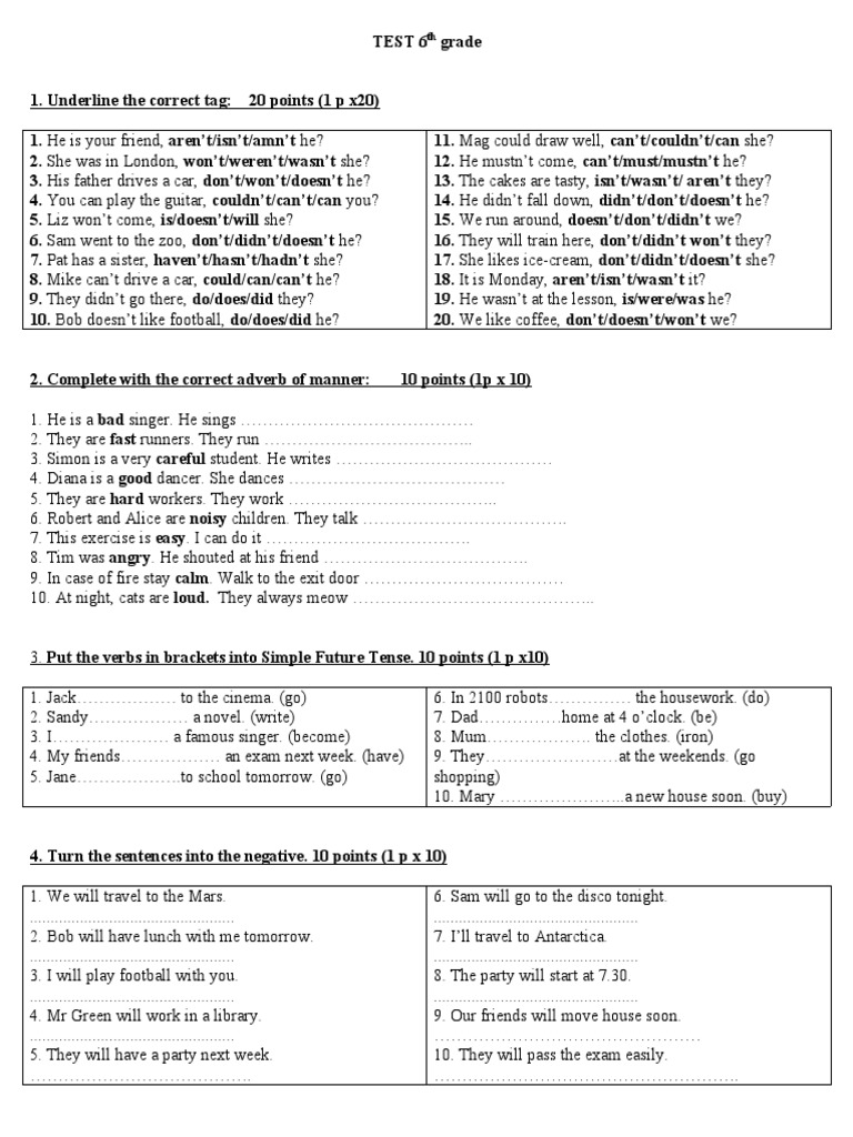 6th Grade English Exercises | PDF | Morphology | Linguistic Morphology