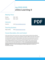 DA517 Machine Learning II: Syllabus (Spring 2020-2021)