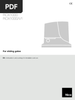 User Manual Nice Rox600r10 Gear Motor With Built in Control Unit