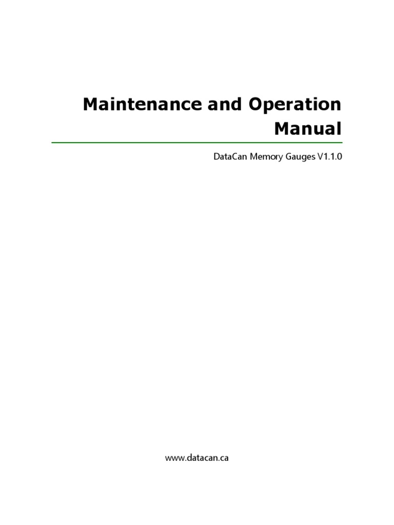 DataCan Memory Gauges - Maintenance and Operation Manual - V1.1.1 | PDF ...