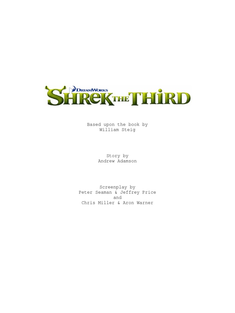 Shrek the Third: Final Screening Script | PDF | Leisure