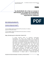 Da Plasticidade Do Crime Ao Acesso À Informação em Relatos de Homicídios - Vicissitudes Decorrentes de Experiências Violentas