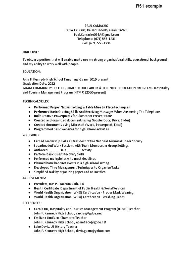 r51 Resume-Example | PDF