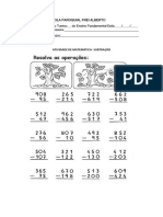 Atividade de Matemática-Subtração