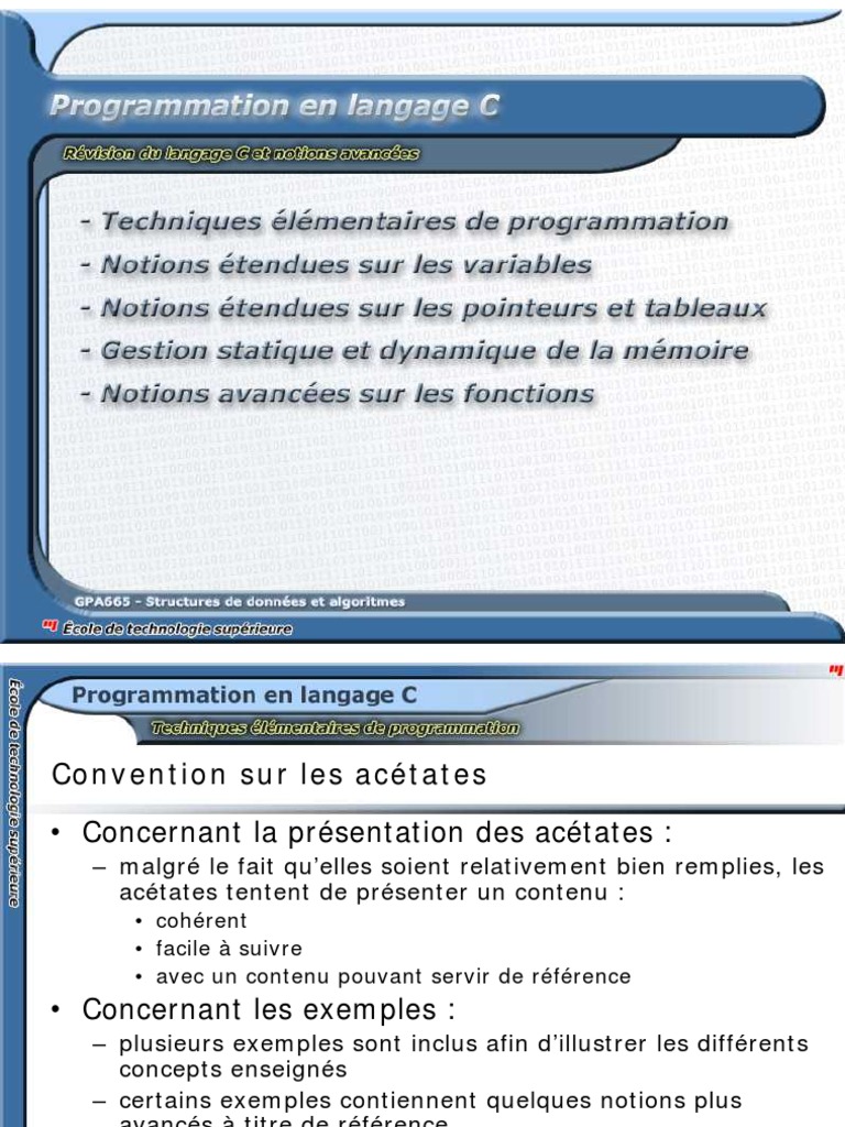 Introduction au langage C | PDF | C (Langage de programmation ...