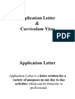Application Letter & Curriculum Vitae