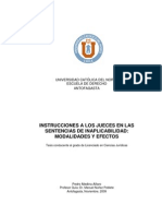 Instrucciones A Los Jueces en Las Sentencias de Inaplicabilidad. Modalidades y Efectos