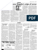 Valley Journal - July 3rd, 2008 - Mugabe's Fifedom