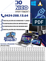 Técnico computadoras servicio domicilio 0424-288-1364