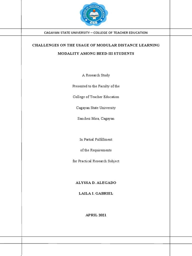 Challenges in Modular Distance Learning | PDF | Distance Education ...