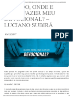 QUANDO, ONDE E COMO FAZER MEU DEVOCIONAL - Luciano Subirá - ORVALHO - COM - LUCIANO SUBIRÁ