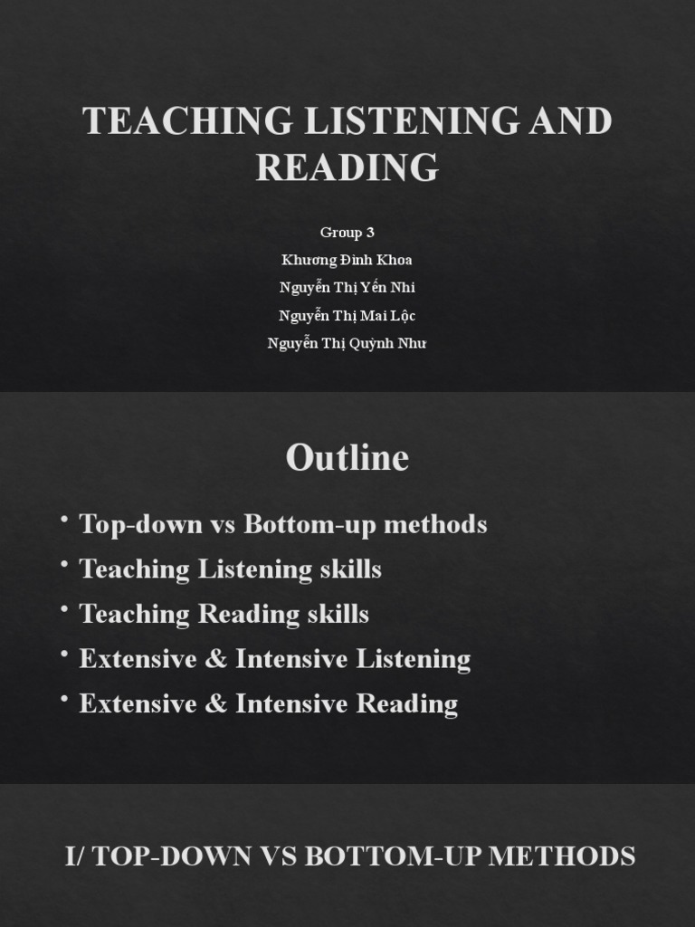 Teaching Listening and Reading Skills | PDF | Top Down And Bottom Up ...