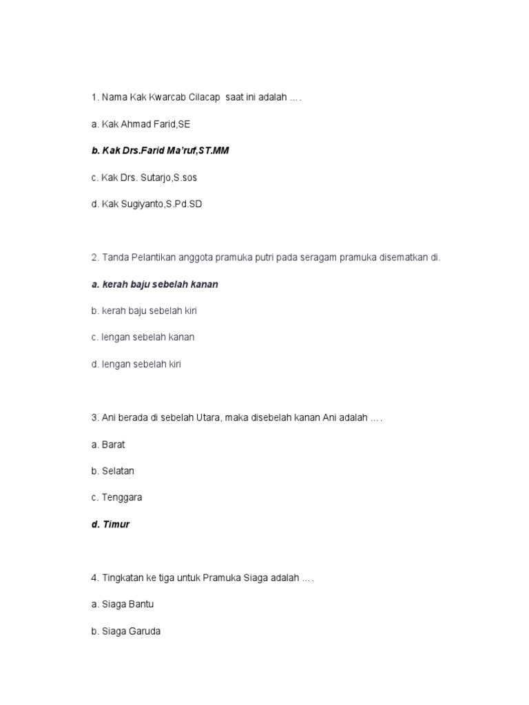 Warna Dasar TKK Keagamaan Pramuka | PDF