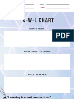 Connections KWL Chart Worksheet