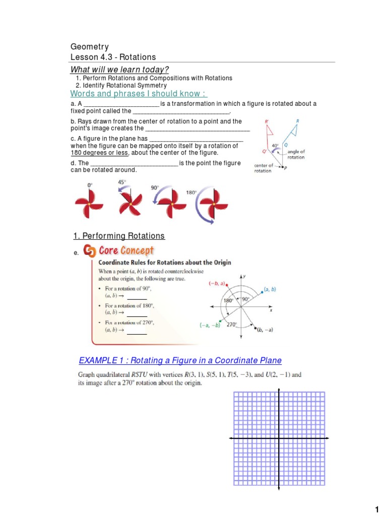 Geometry Rotations & Symmetry | PDF