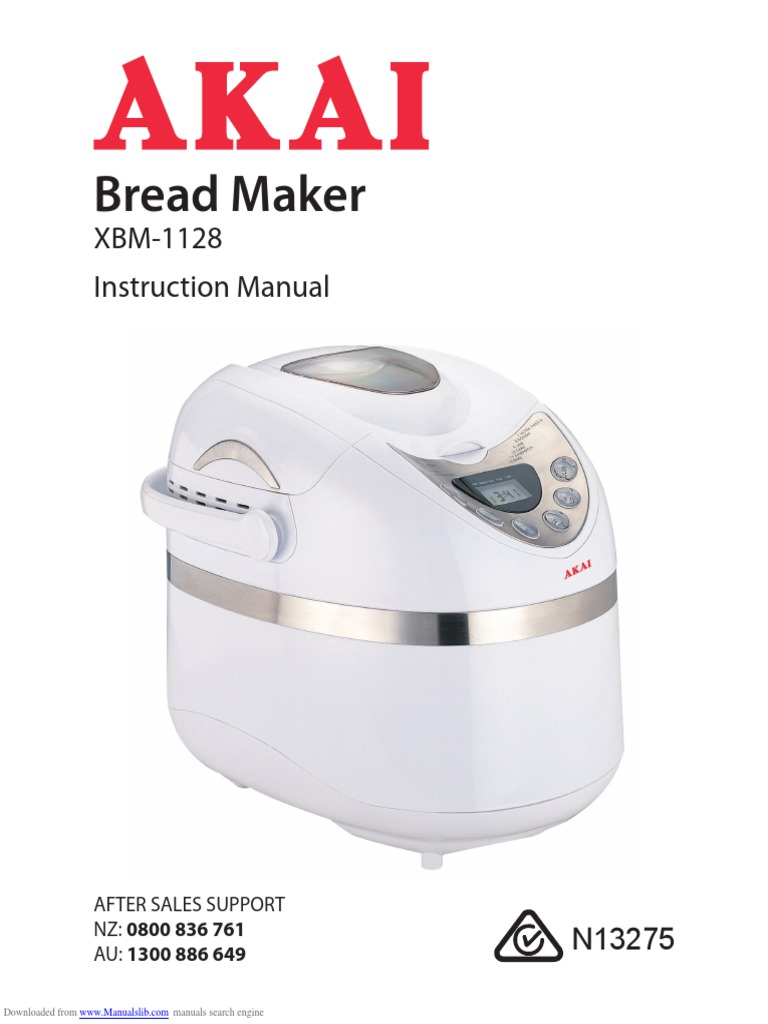 Bread Maker XBM1128 Instruction Manual PDF Flour Breads
