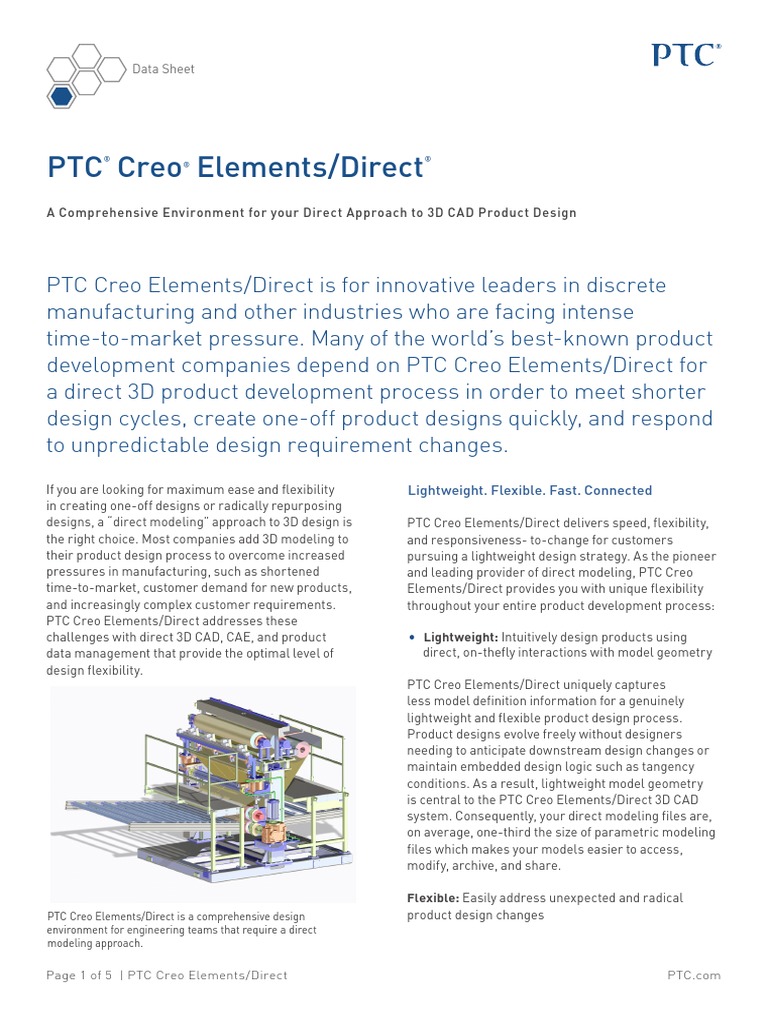 PTC Creo Elements/Direct: Data Sheet | PDF | Computer Aided Design ...