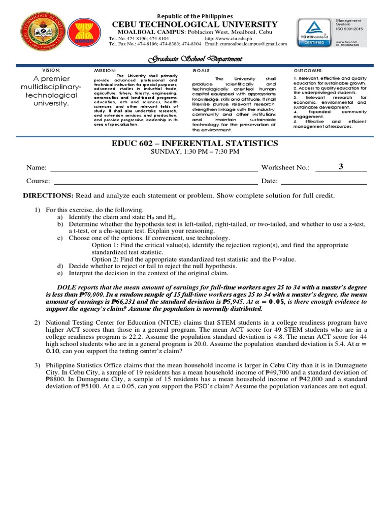Cebu Technological University: Graduate School Department | PDF ...