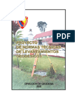 Proyecto de Normas Tecnicas de Leventamientos Geodesicos 2005