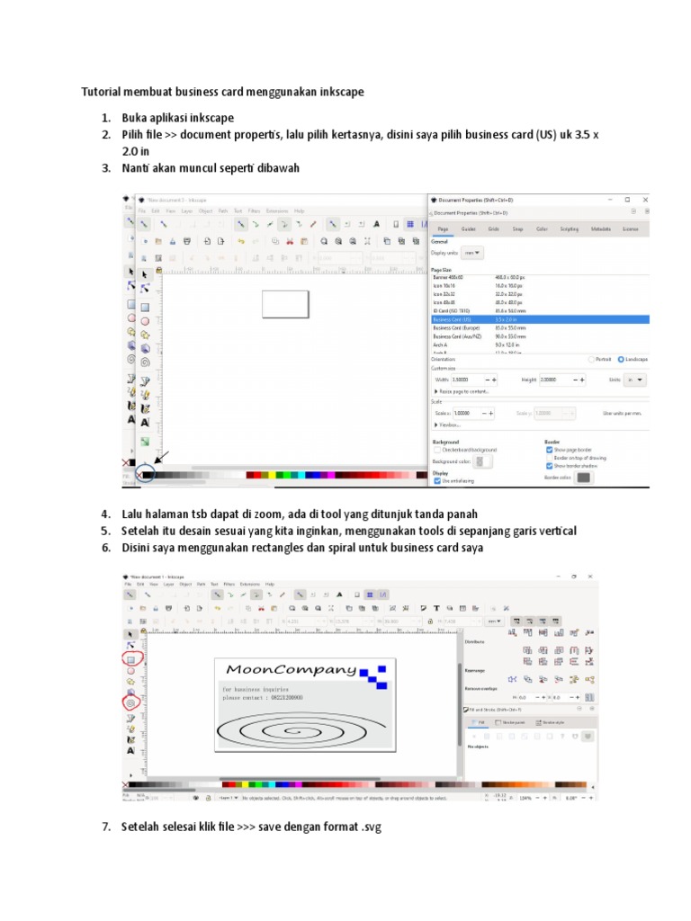 Tutorial Membuat Business Card Menggunakan Inkscape | PDF