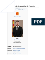 Presidente de La Generalidad de Cataluña Sintesis