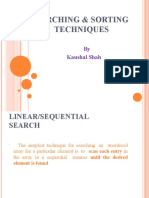 Searching & Sorting Techniques: by Kaushal Shah