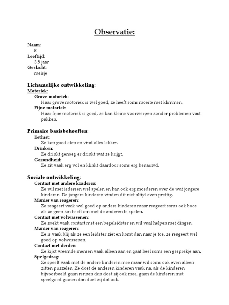 Opdracht G observatie