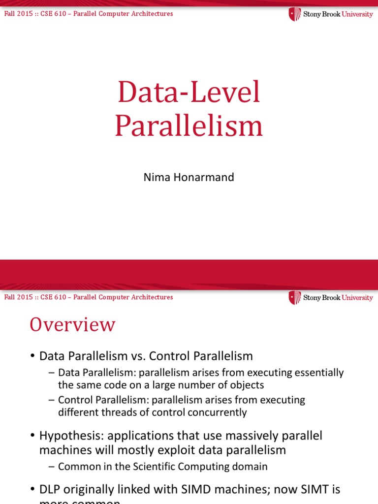 Data-Level Parallelism: Nima Honarmand | PDF | Parallel Computing ...