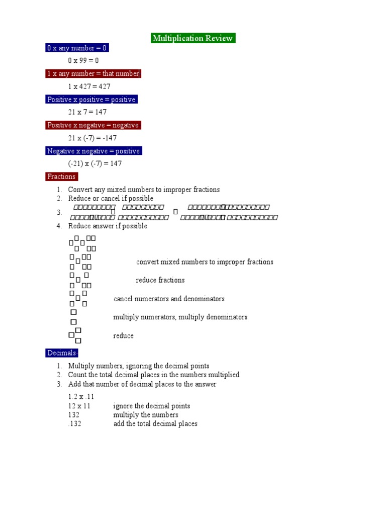 Multiplication | PDF