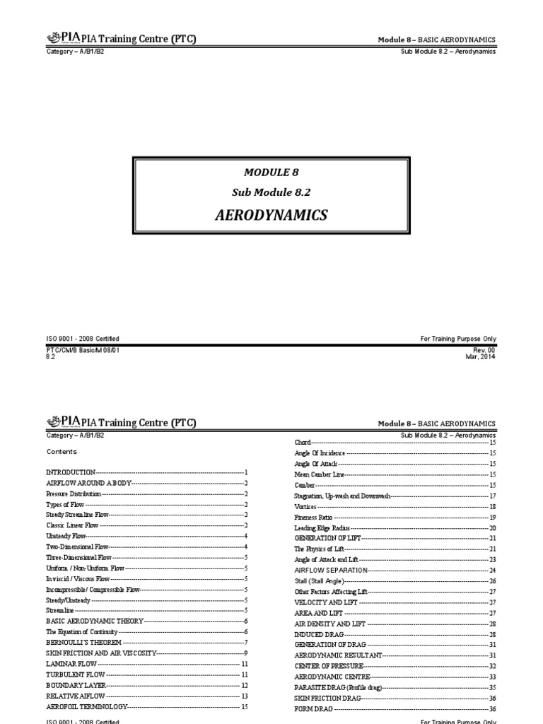 Module 8: Basic Aerodynamics Overview | PDF | Lift (Force) | Fluid Dynamics