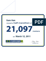 Concept2 2011 March 12 Half Marathon Certificate