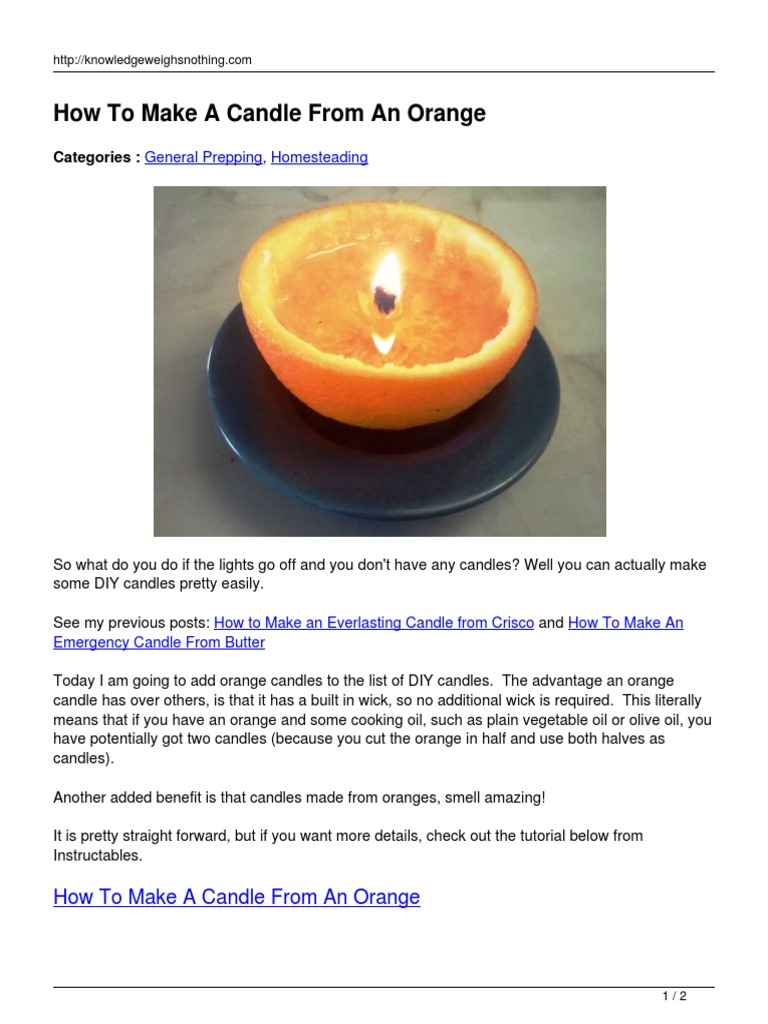 How to Make Emergency Candles : 5 Steps (with Pictures) - Instructables