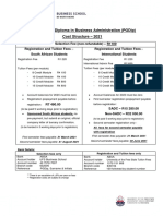 Postgraduate Diploma in Business Administration (Pgdip) Cost Structure - 2021
