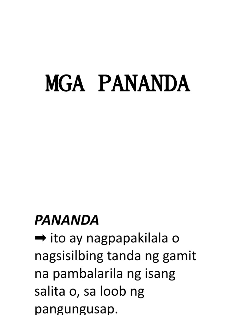 Mga Pananda | PDF