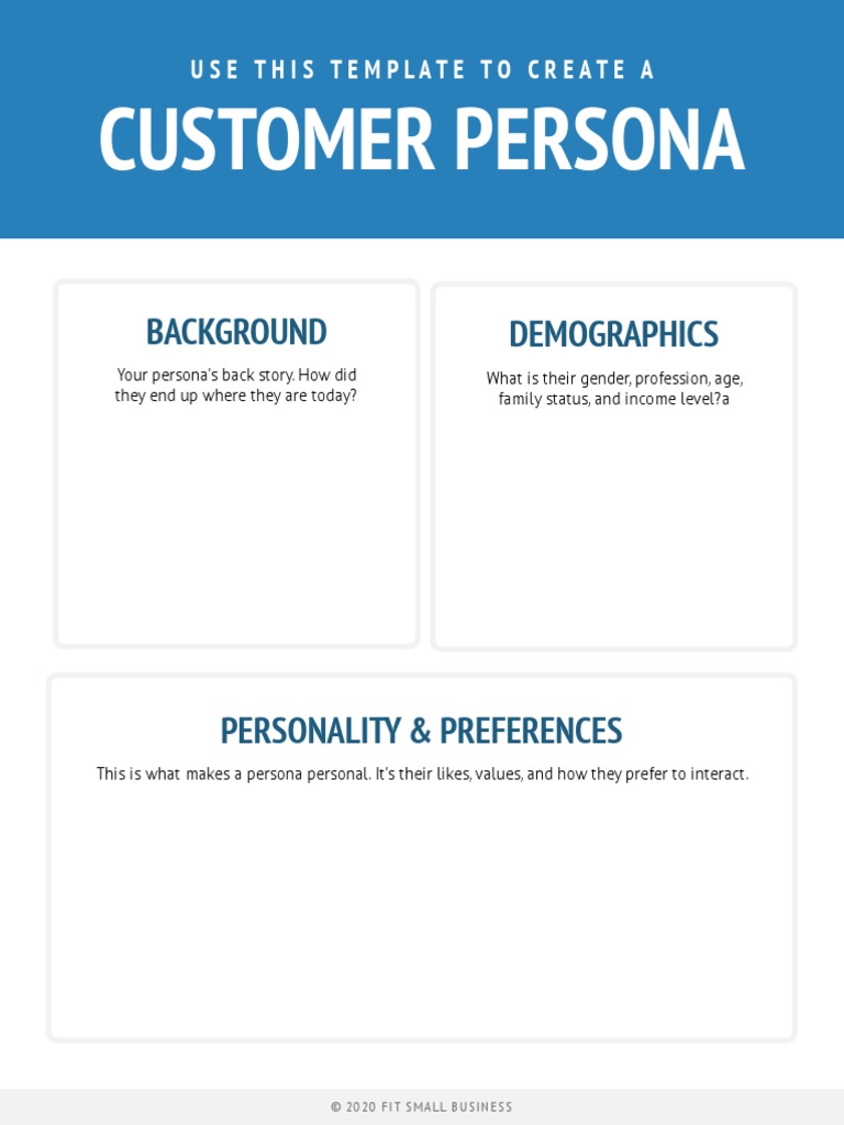 Customer Persona Template PDF
